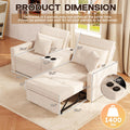 AECOJOY 75" Sleeper Chair, 3 in 1 Convertible Sleeper Sofa Bed, 2-Seater Pull Out Couch Bed