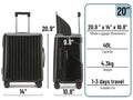 Fridtrip 20 in Carry on TSA Lock Luggage with Foldable Seat for Kids& Adult, Lockable Spinner Wheels Free Luggage Cover and Safety Seatbelt Travel Suitcase