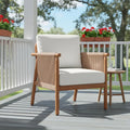 Tangkula Acacia Wood Patio Club Chair Boho Accent Chair（1/2/4）