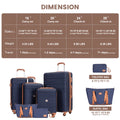 Travelhouse 6 Piece Hardshell Luggage Set Hardside Lightweight Suitcase with TSA Lock Spinner Wheels.(White)
