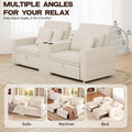 AECOJOY 75" Sleeper Chair, 3 in 1 Convertible Sleeper Sofa Bed, 2-Seater Pull Out Couch Bed