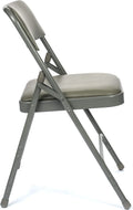 5pc. XL Series Folding Card Table and Triple Braced Vinyl Padded Chair Set, Commercial Quality, Grey