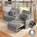 AECOJOY 75" Sleeper Chair, 3 in 1 Convertible Sleeper Sofa Bed, 2-Seater Pull Out Couch Bed
