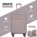 Travelhouse 4 Piece Luggage Set Softside Expandable Lightweight Suitcase with Double Spinner Wheels.(Black)