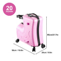 20" Children'S Ride - on Luggage with Safety Belt Matte Finish, Silent Wheels, Spacious Compartment for Ages 3 - 12 Travel Suitcase