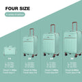 Travelhouse 4 Piece Luggage Set Softside Expandable Lightweight Suitcase with Double Spinner Wheels.(Black)