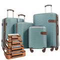 Luggage Sets, 4 - Piece Lightweight Suitcase Set with 4 Packing Cubes and TSA Lock, Hardshell Suitcases with Spinner Wheels, (16/20/24/28 ), Brown