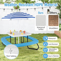 8-Person Kids Picnic Table Bench Set with Removable & Foldable Umbrella, Toddler Outdoor HDPE Activity Table and Chair Set for Backyard Patio